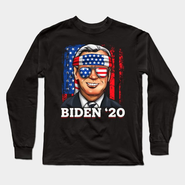 Joe Biden 2020 President Democrat Patriotic USA Long Sleeve T-Shirt by E